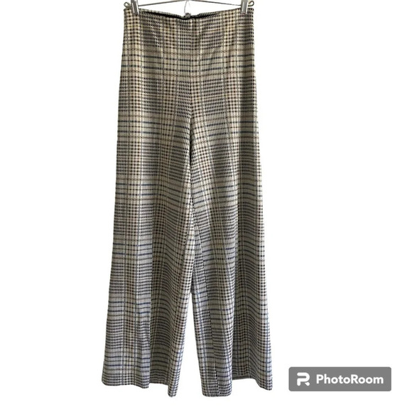 H&M Plaid Blazer and Stretchy Wide Leg High Rise Pants Set Size S/4 - Picture 4 of 13